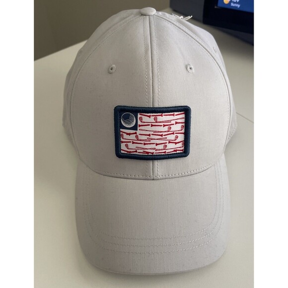 Tommy Bahama Baseball Cap Adjustable Light Gray Golf Flag Embroidered OS Hat NEW - Picture 2 of 6